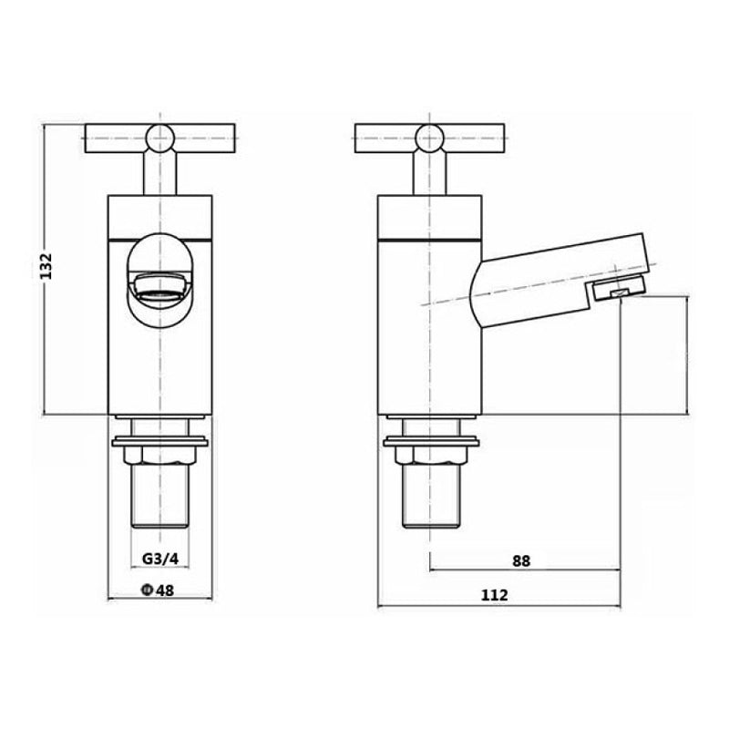 KV Times Bath Pillar Taps - Chrome