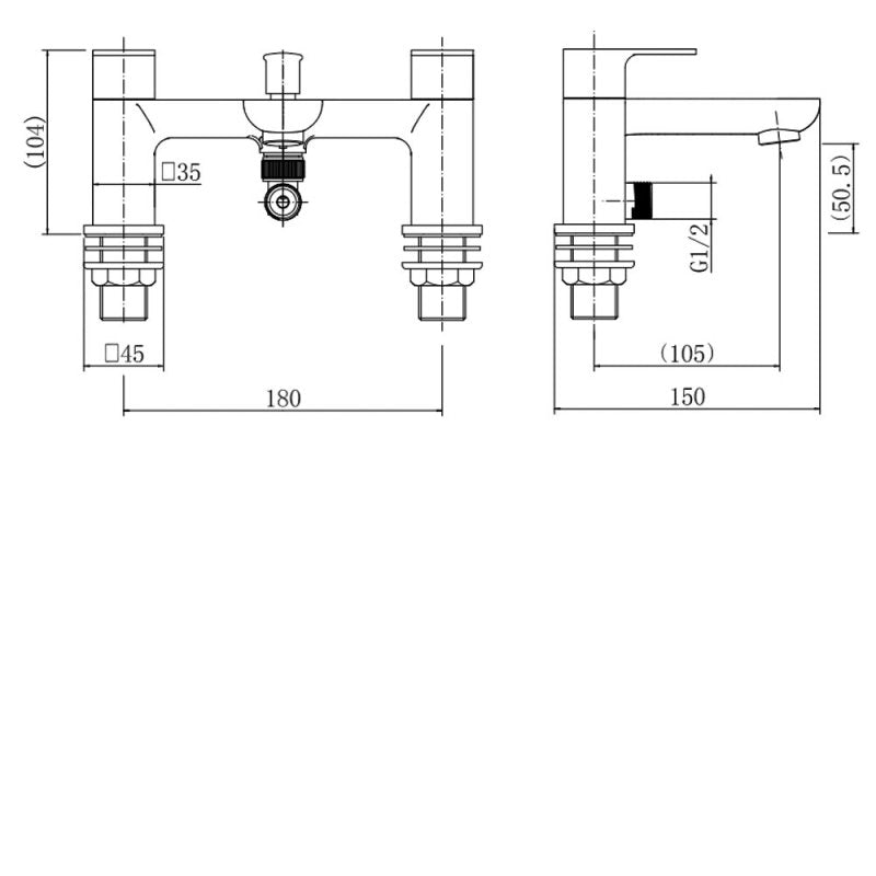 KV Visage Bath Shower Mixer  - Chrome