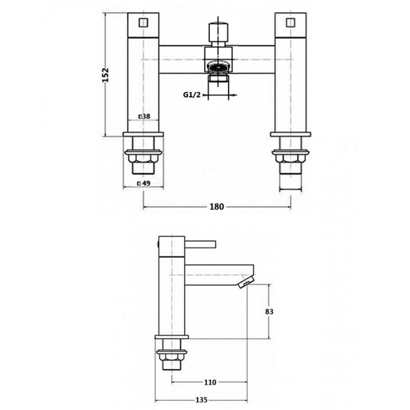 KV Pure Bath Shower Mixer - Chrome