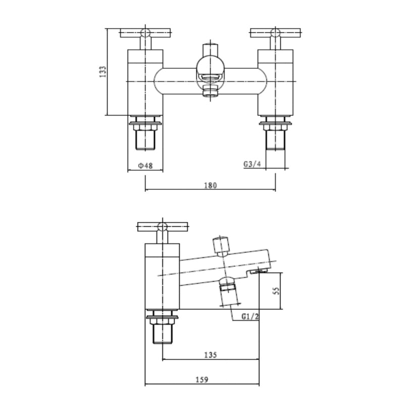 KV Times Bath Shower Mixer - Chrome