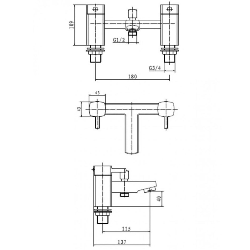 KV Mode Bath Shower Mixer - Chrome