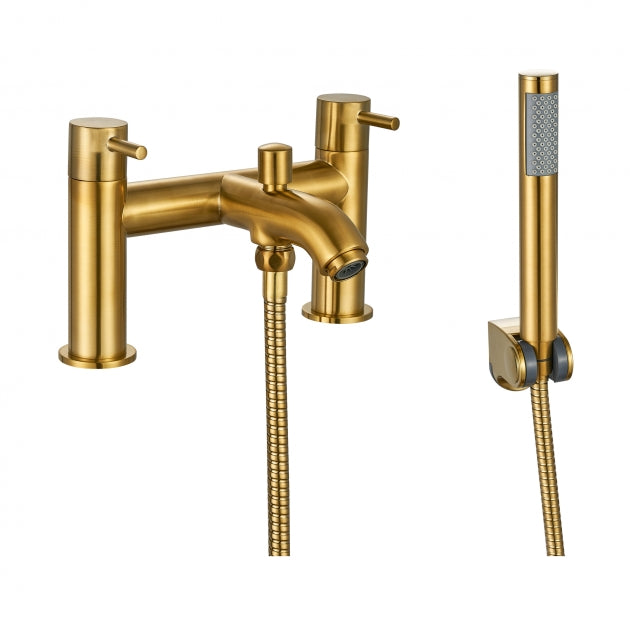 Kartell KVIT Ottone Bath Shower Mixer - Brushed Brass