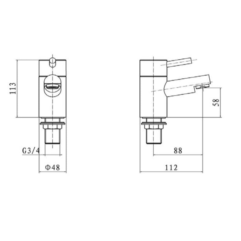 KV Plan Bath Taps - Chrome