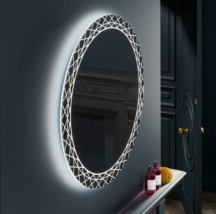 HIB Bellus Round Illuminated Bathroom Mirror - Choose Size