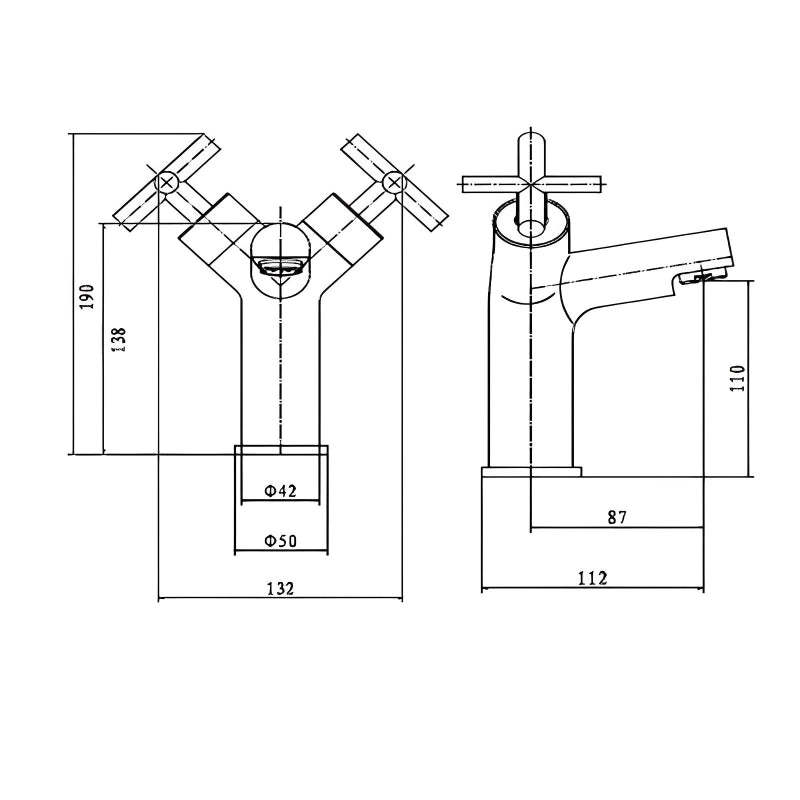KV Times Branch Mono Basin Mixer with Click Waste - Chrome
