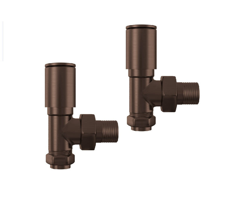 Banyetti Angled Radiator Valves - Brushed Bronze