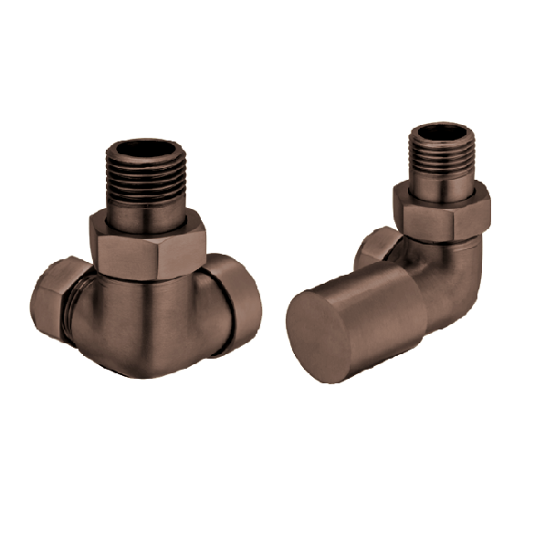 Banyetti Corner Radiator Valves - Brushed Bronze