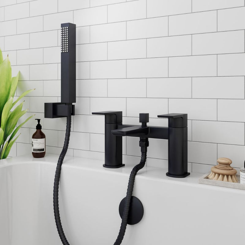 HB Muro Deck Mounted Bath Shower Mixer with Handset - Select Colour