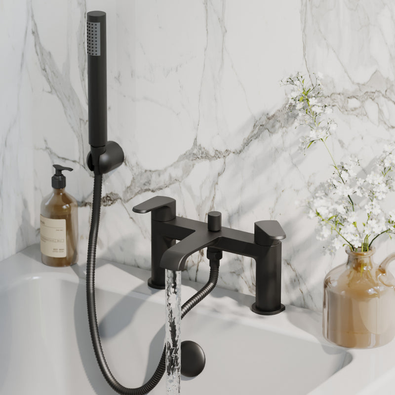 HB Montana Deck Mounted Bath Shower Mixer - Select Colour