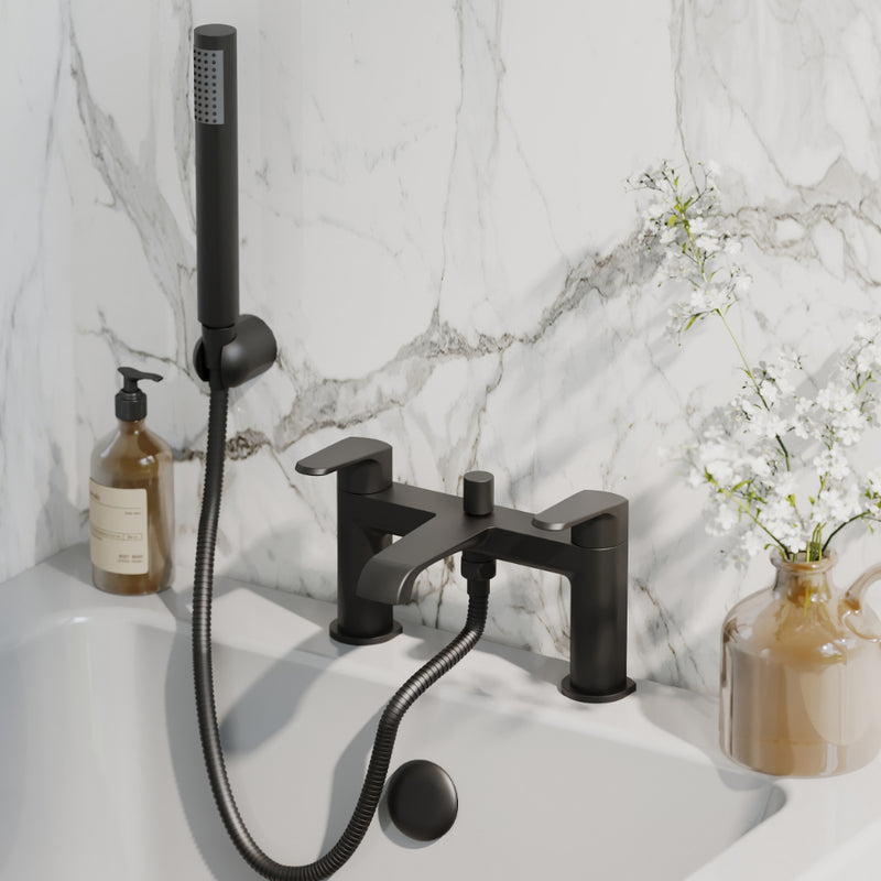 HB Montana Deck Mounted Bath Shower Mixer - Select Colour