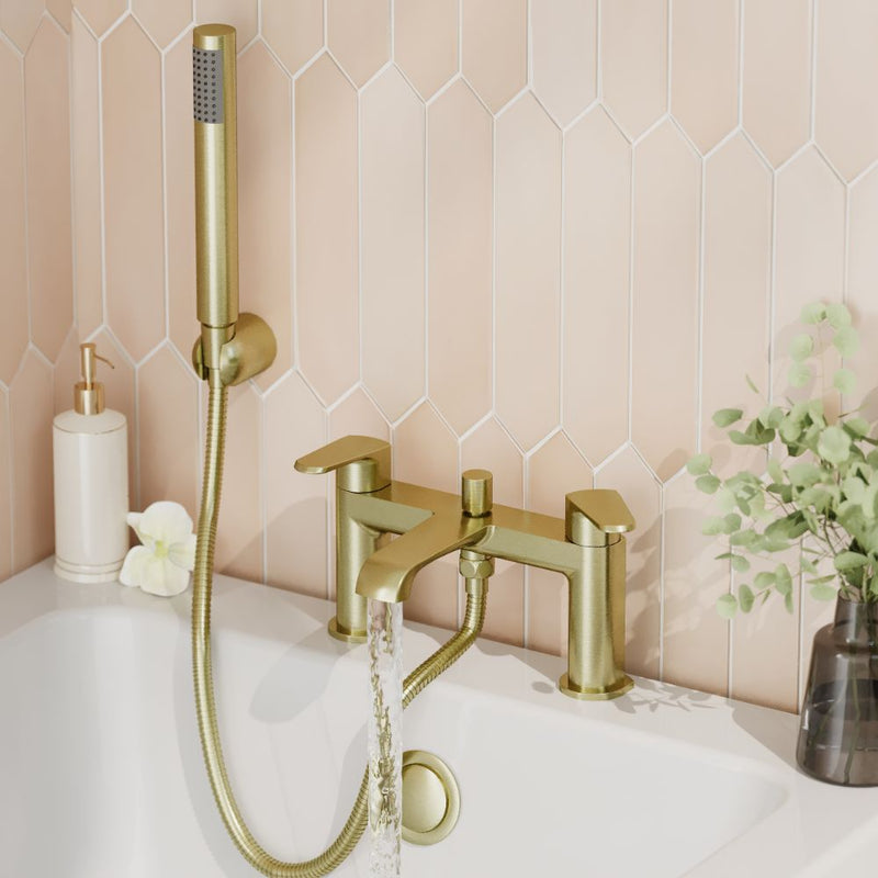 HB Montana Deck Mounted Bath Shower Mixer - Select Colour