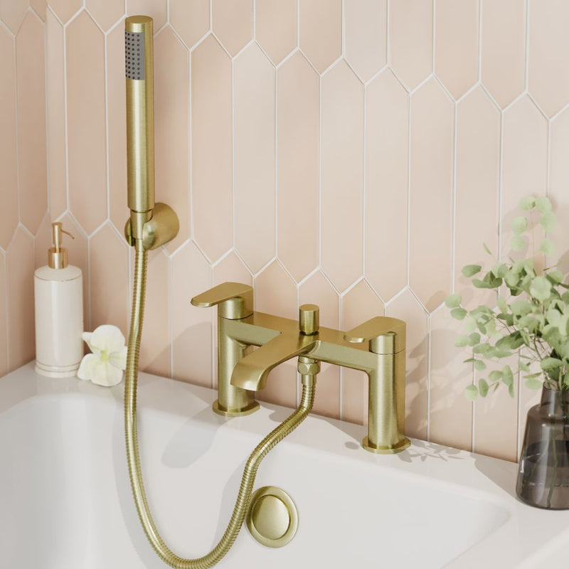 HB Montana Deck Mounted Bath Shower Mixer - Select Colour