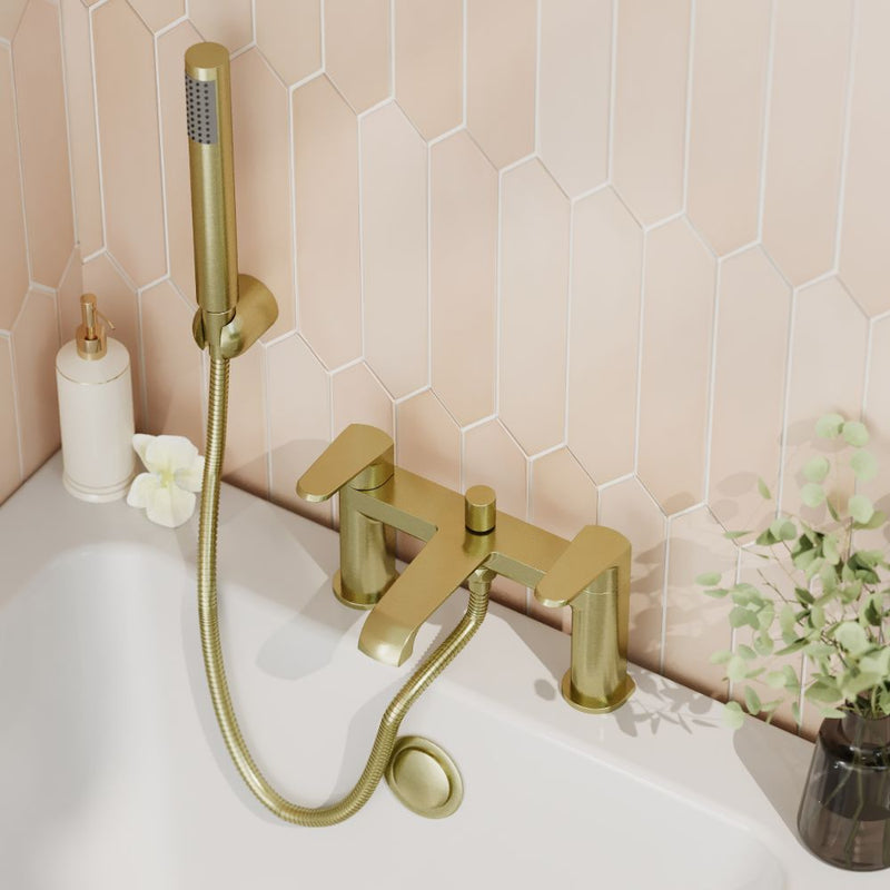 HB Montana Deck Mounted Bath Shower Mixer - Select Colour