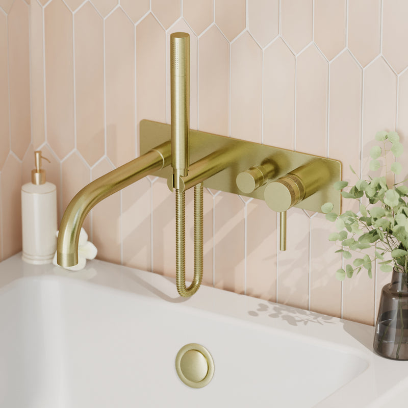 HB Core Wall Mounted Bath Shower Mixer & Handset - Select Colour
