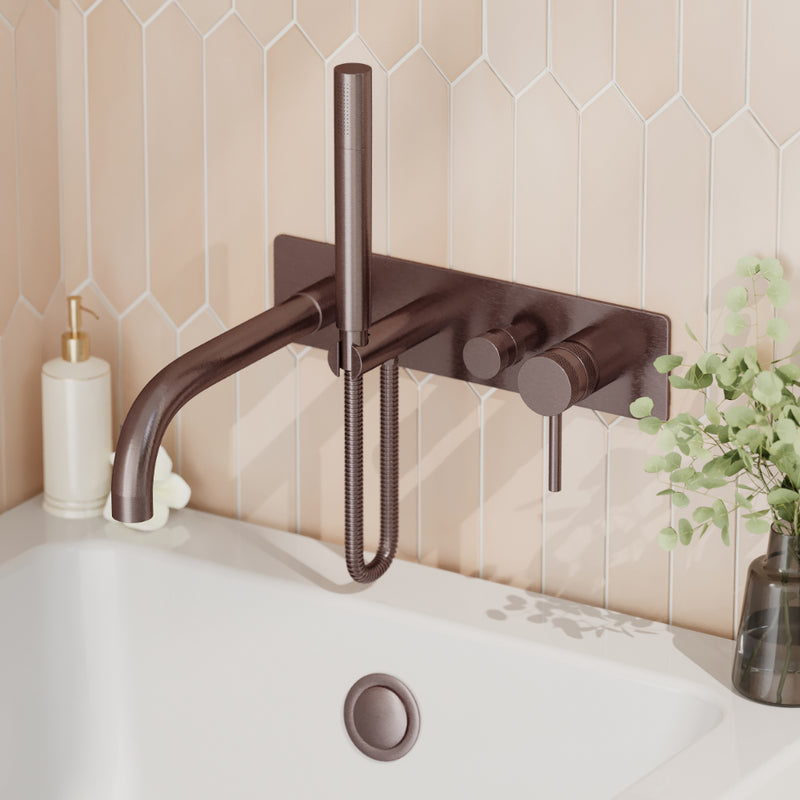 HB Core Wall Mounted Bath Shower Mixer & Handset - Select Colour