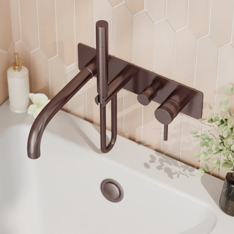 HB Core Wall Mounted Bath Shower Mixer & Handset - Select Colour