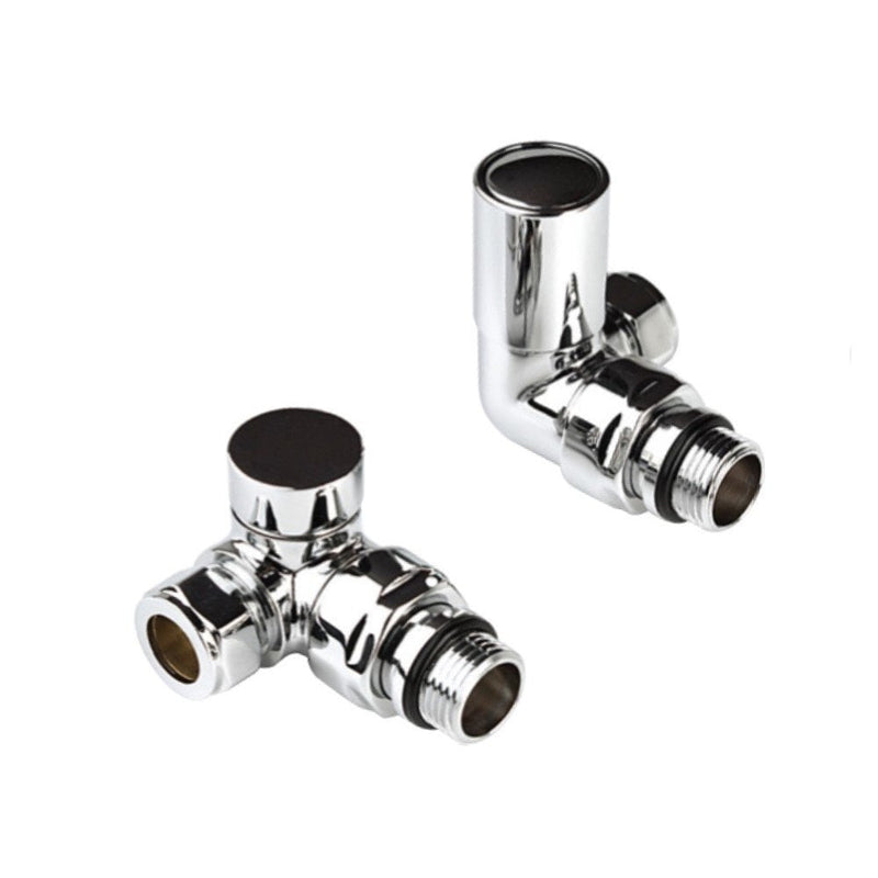 KV Chromo Corner Radiator Valves - Chrome