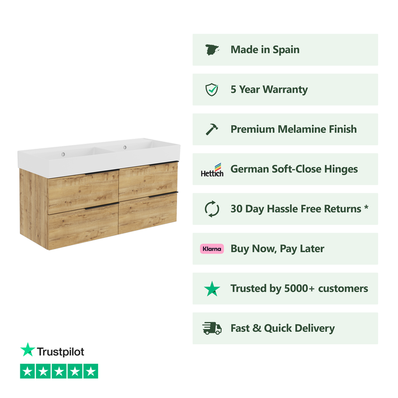 1200mm / Veneto No Tap Hole Basin
