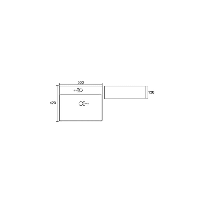 KV Essential 500mm Countertop Basin - White