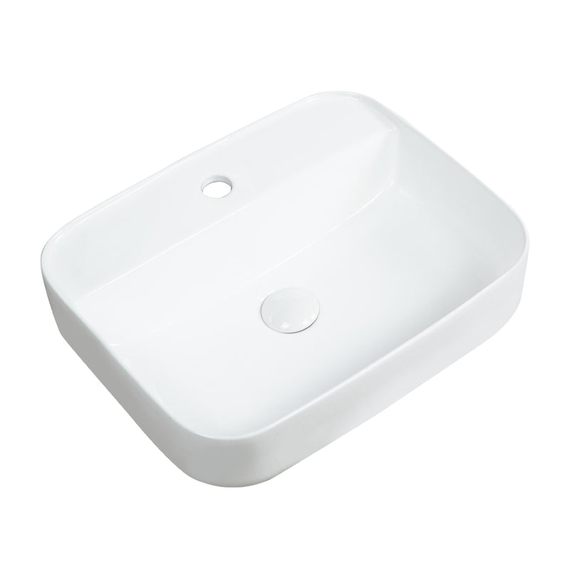 KV Karlo 500mm Square Countertop Basin - White