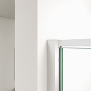 Close-up of polished chrome frame and 6mm tempered safety glass