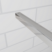 Close-up of polished chrome frame with 8mm frosted EasyClean tempered safety glass