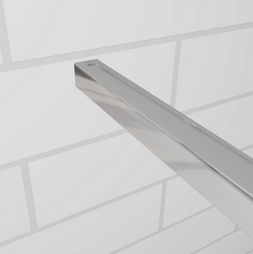 Close-up of polished chrome frame with 8mm frosted EasyClean tempered safety glass