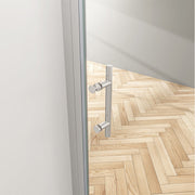 Chrome pivot shower door handle with polished finish
