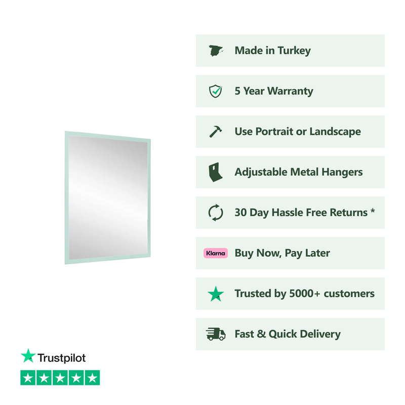 Banyetti Citro Matte Rectangle 450mm x 600mm Mirror - Frosted Matte