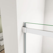 Frameless chrome shower door with 6mm clear tempered glass and polished aluminium frame