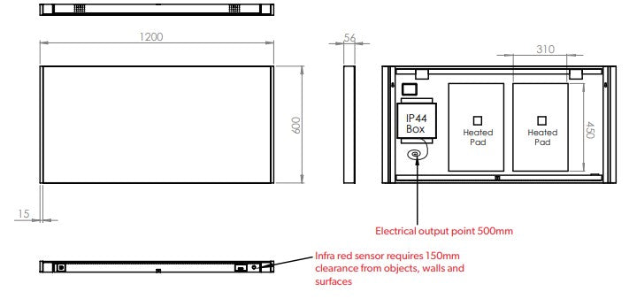 HIB Connect USB Charging Bathroom Mirror - Choose Sizes