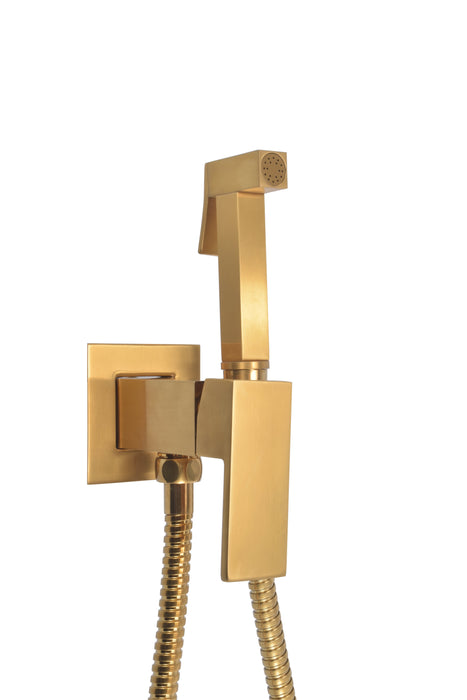 Banyetti Luca Square Thermostatic Douche - Brushed Brass