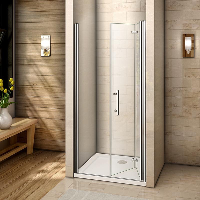 6mm clear toughened safety glass with easy-clean finish on bifold shower door