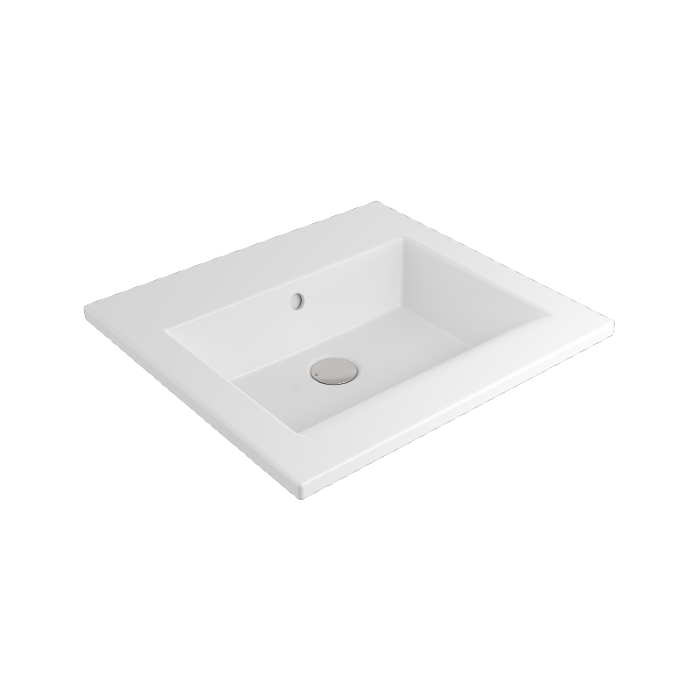 Banyetti Entre 600mm No Tap Hole Wall Hung Basin - Gloss White