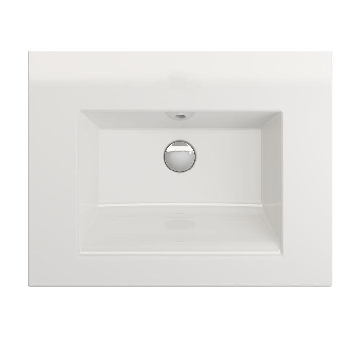 Banyetti Entre 600mm No Tap Hole Wall Hung Basin - Gloss White