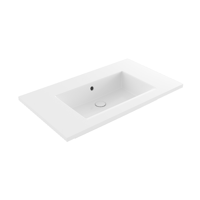 Banyetti Entre 800mm No Tap Hole Wall Hung Basin - Gloss White