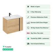 800mm / Lira Offset Basin / No