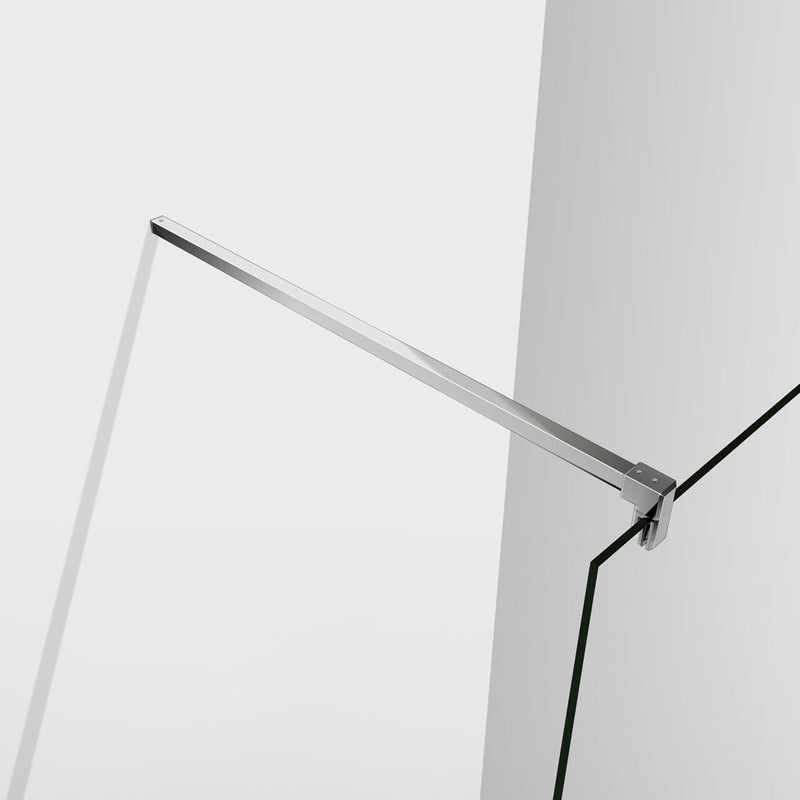 Linea Chrome Frosted Glass Wet Room Screen 8mm Walk-In Shower Panel – Select Size