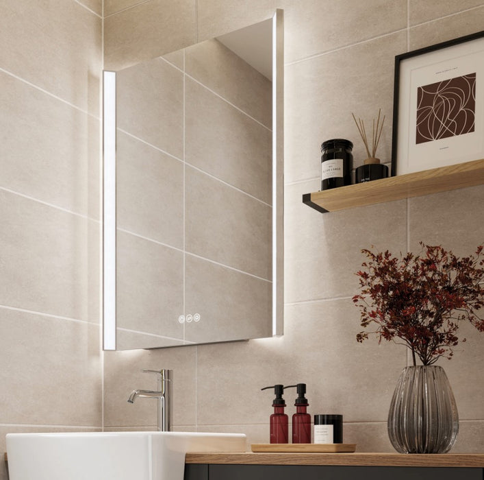 HIB Fold LED Bathroom Mirror with Adjustable Lighting - Choose Size