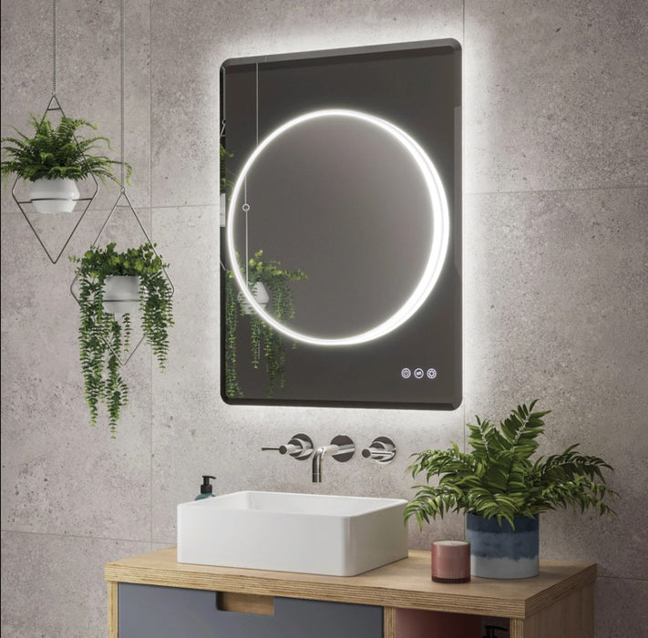 HIB 900 x 700 Frontier Illuminated Circular Bathroom Mirror