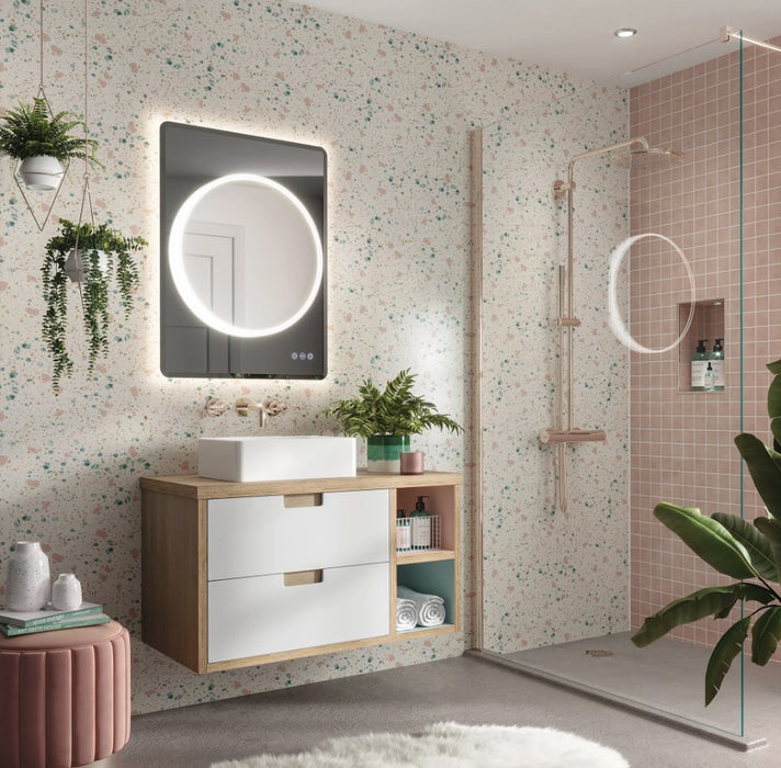 HIB 800 x 600 Frontier Illuminated Circular Bathroom Mirror