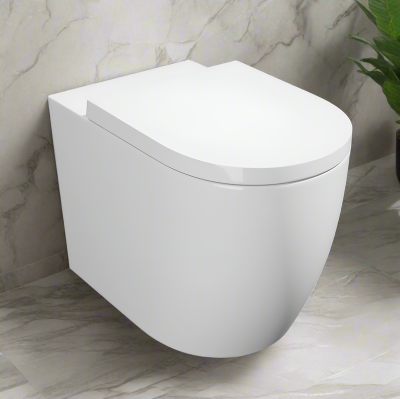 KV Genoa Round Back to Wall WC Pan with Soft Close Seat