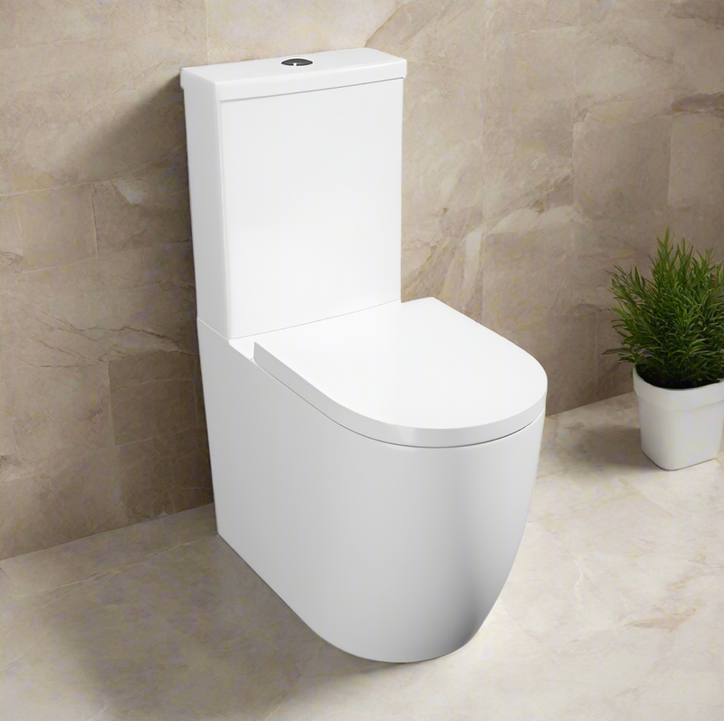 KV Genoa Round Close Coupled Comfort Height Toilet with Soft Close Seat