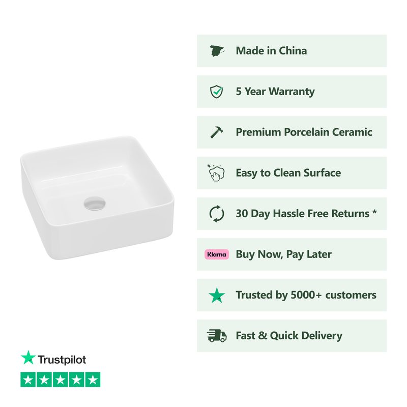 Banyetti Hades 365mm Countertop Basin - Gloss White