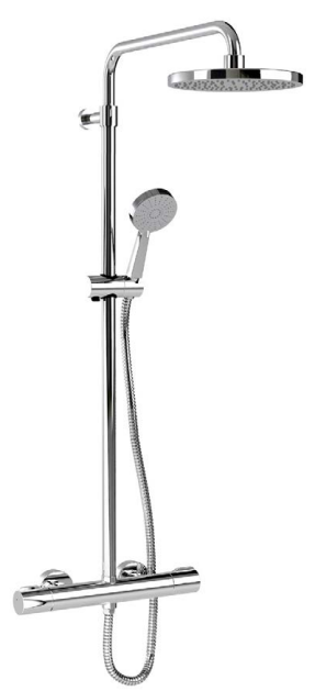 ATC Puro Round Twin Telescopic Riser & Overhead Soaker - Chrome