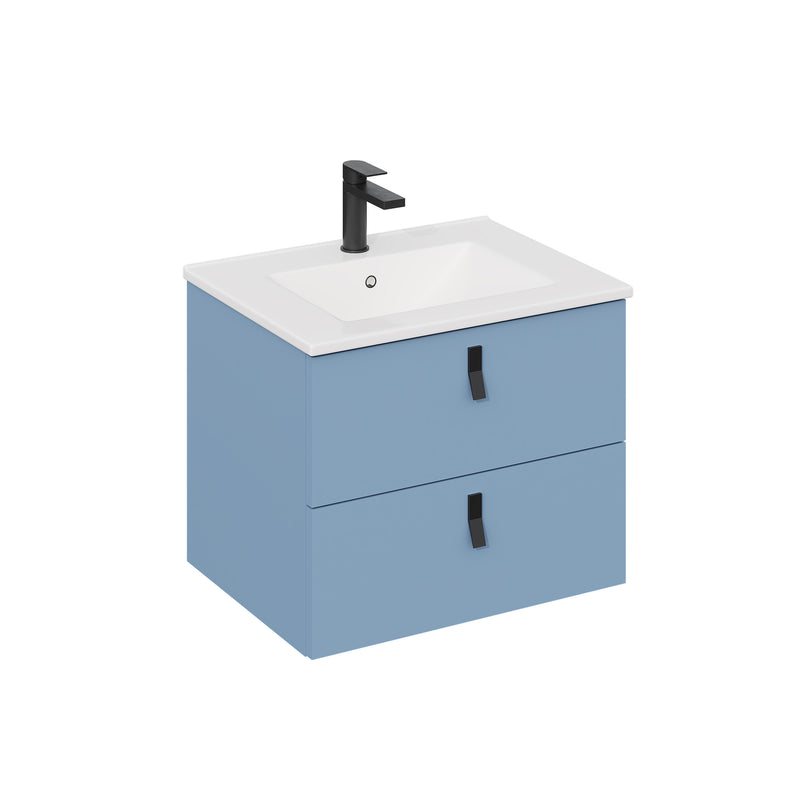 Banyetti Invicta Wall Hung Vanity Unit with Lira Basin - 600mm Powder Blue