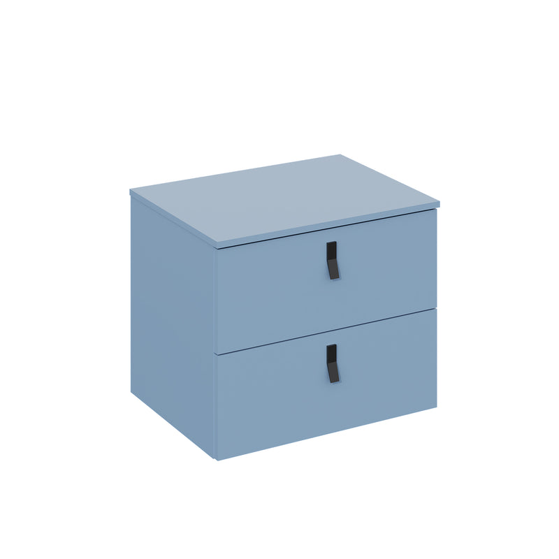 Banyetti Invicta Wall Hung Vanity Unit with Matching Worktop - 600mm Powder Blue