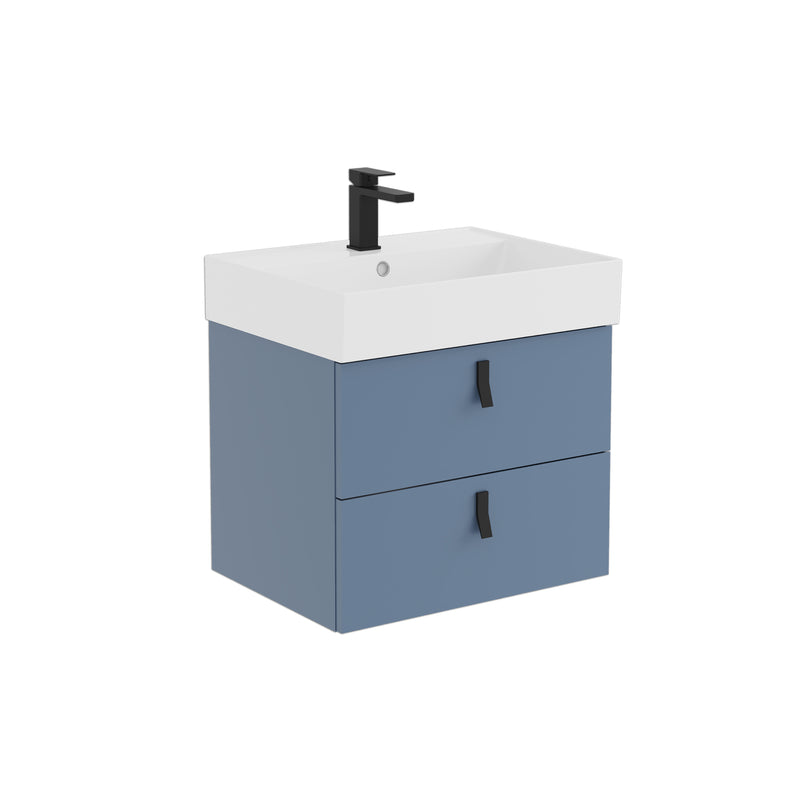 Banyetti Invicta Wall Hung Vanity Unit with Veneto 1 Tap Hole Basin - 600mm Powder Blue
