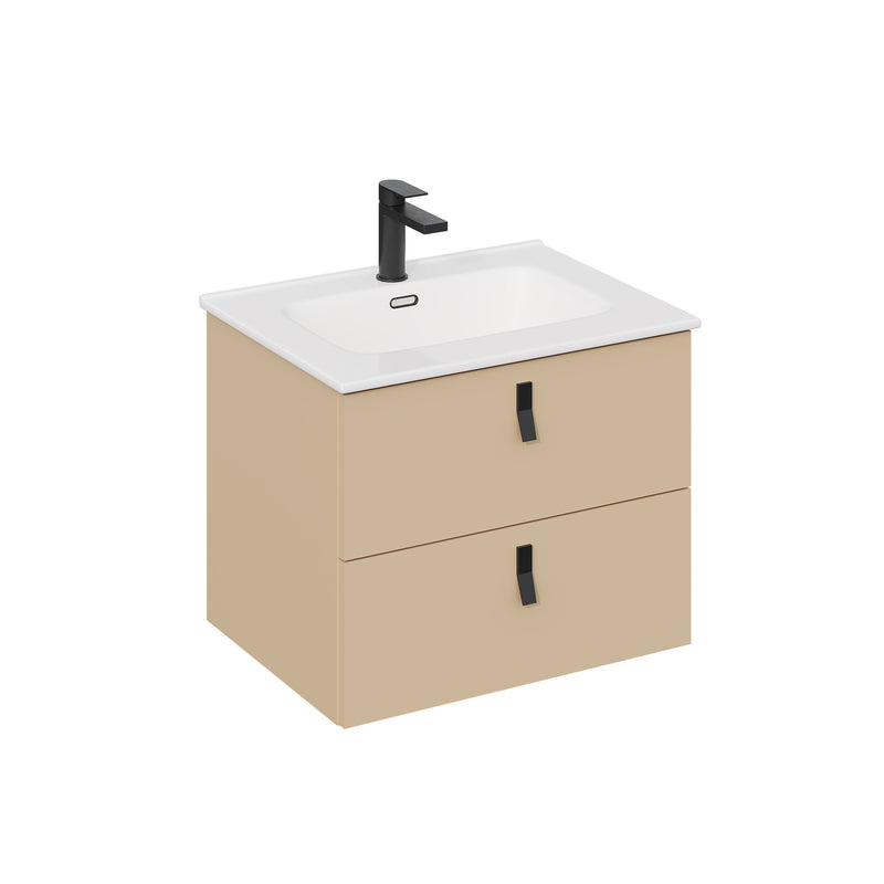 Banyetti Invicta Wall Hung Vanity Unit with Athena Basin - 600mm Cashmere
