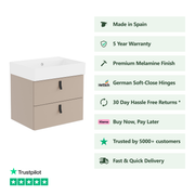 600mm / Veneto No Tap Hole Basin